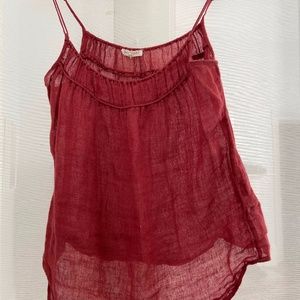 Eileen Fisher linen gauze top in Rosewood PM, S